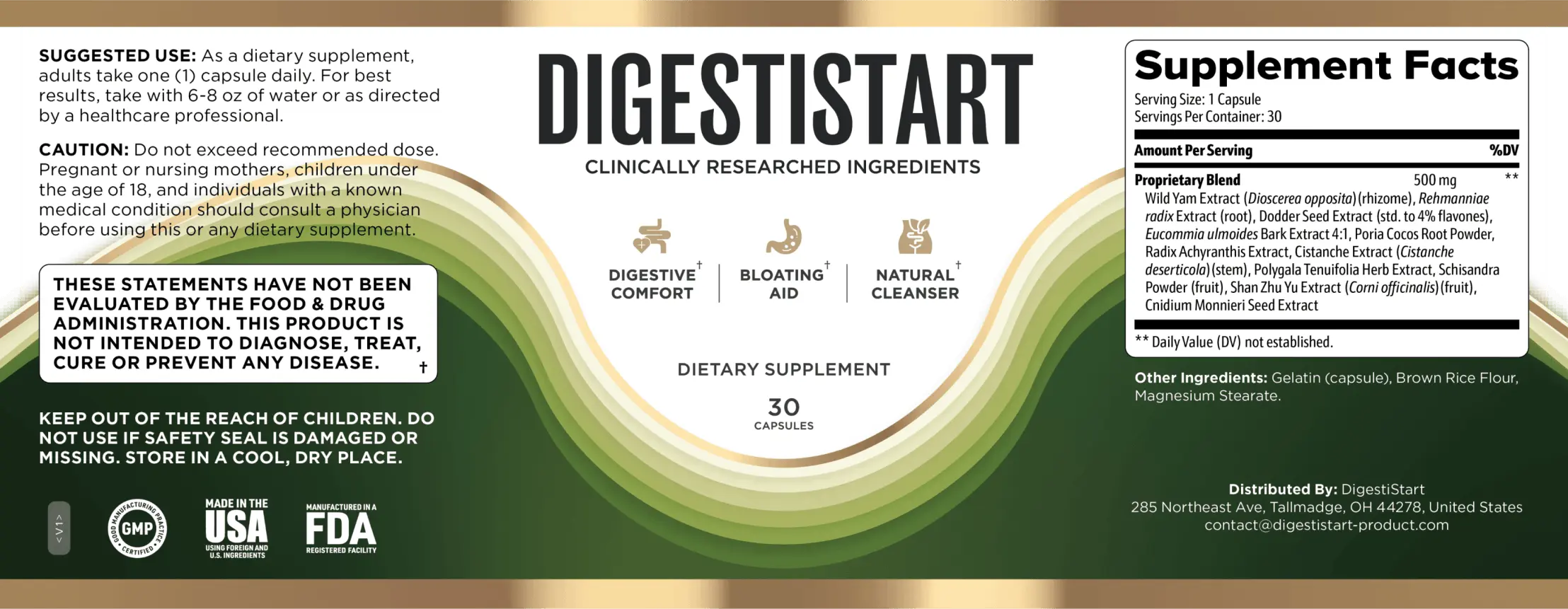 digestistart supplements facts